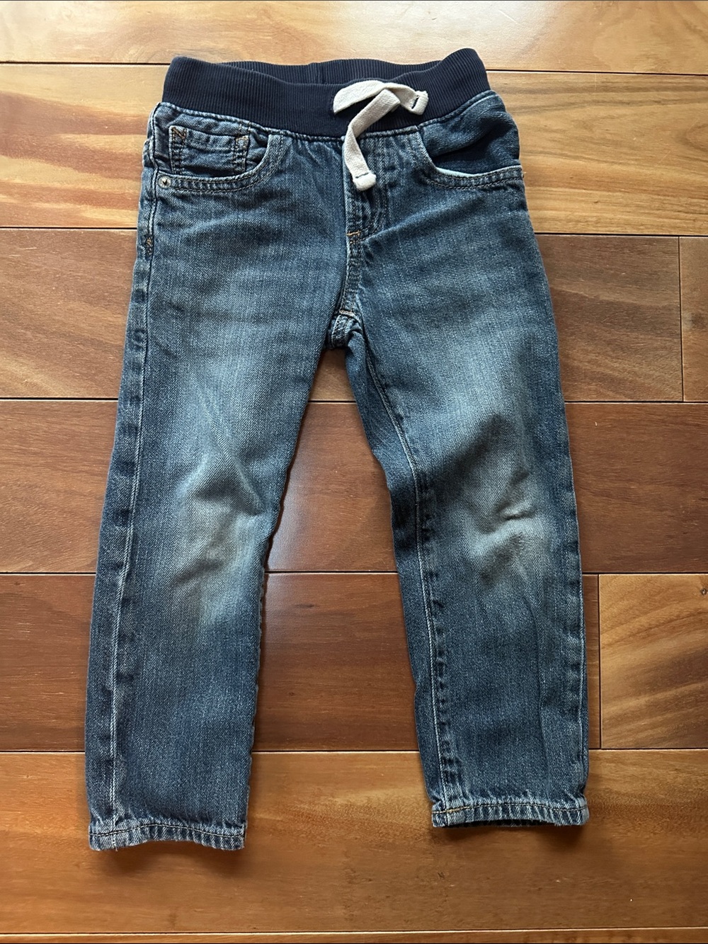 GAP Slim Straight Kids Jeans in Dark Blue with Elastic Waistband 4T